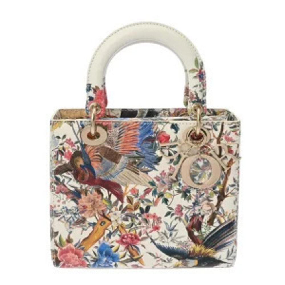 Christian Dior LADY Jardin D Hiver Multicolor Calfskin Handbag